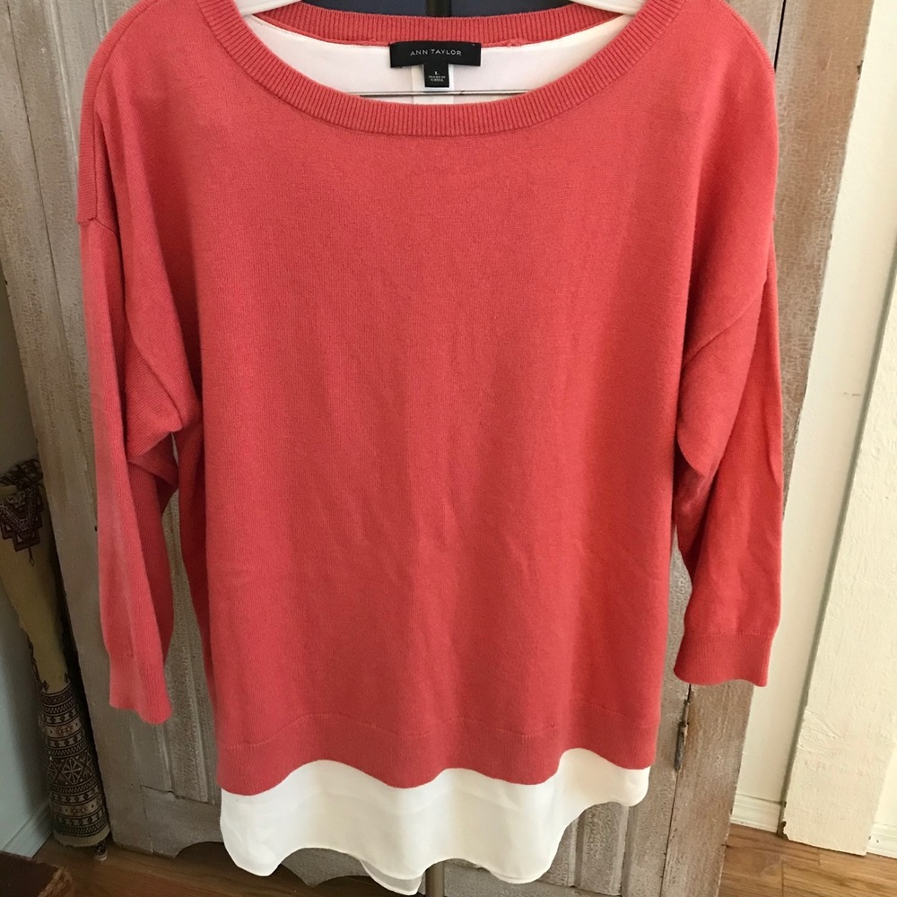 Ann Taylor coral high low sweater